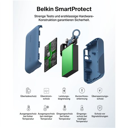 Belkin Powerbank con Display 20W 10.000mAh USB-C blu BPB027hqBL