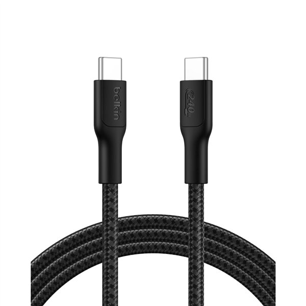 Belkin USB-C/USB-c cavo 240W 2m intrecciato, nero CAB025hq2MBK