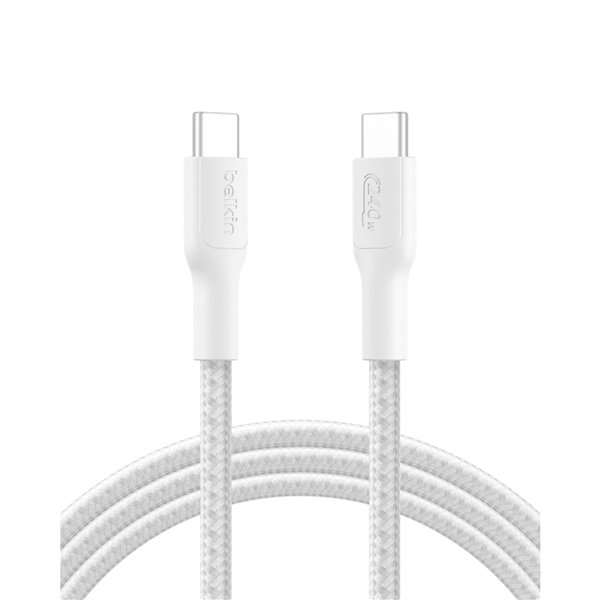 Belkin USB-C/USB-c cavo 240W 2m intrecciato, bian. CAB025hq2MWH