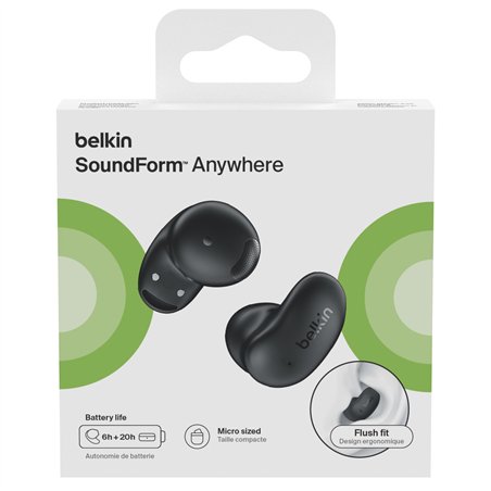 Belkin SoundForm Anywhere True Wireless In-Ear, sw. AUC014hqBK