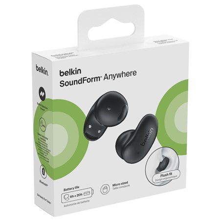 Belkin SoundForm Anywhere True Wireless In-Ear, sw. AUC014hqBK