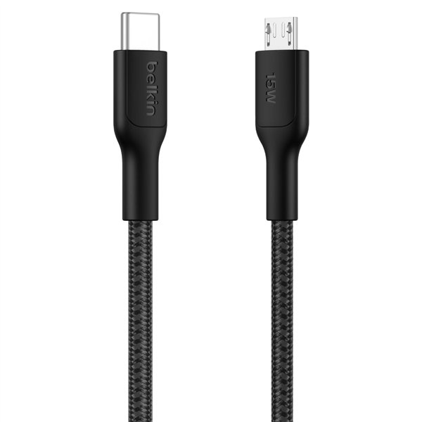 Belkin USB-C/Micro-USB Kabel  1m geflochten, schwarz CAB026hq1MBK