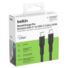 Belkin USB-C/USB-c Kabel 240W 3m geflochten, schwarz CAB025hq3MBK