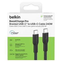 Belkin USB-C/USB-c Kabel 240W 3m geflochten, schwarz CAB025hq3MBK 2