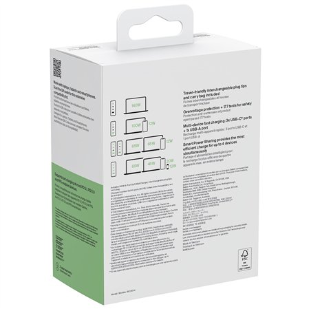 Belkin BOOST Charge 140W 4-Port GaN, 3xUSB-C 1xUSB-A  WCH014btWH