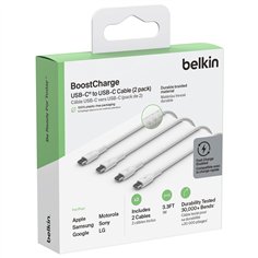 1x2 Belkin intrecc. cavo PVC. 1m USB-C/USB-C bia. CAB004bt1MWH2PK 2