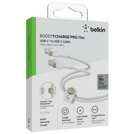 Belkin Flex USB-C/USB-C fino 60W 2m, bian. CAB011bt2MWH