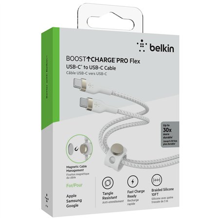 Belkin Flex USB-C/USB-C fino 60W 3m, bian. CAB011bt3MWH