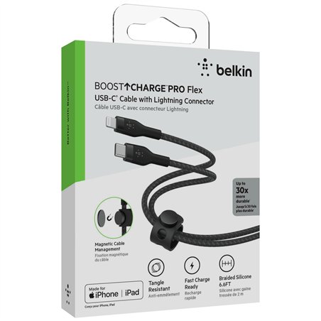 Belkin Flex Lightning/USB-C 15W 2m mfi.cert.nero CAA011bt2MBK
