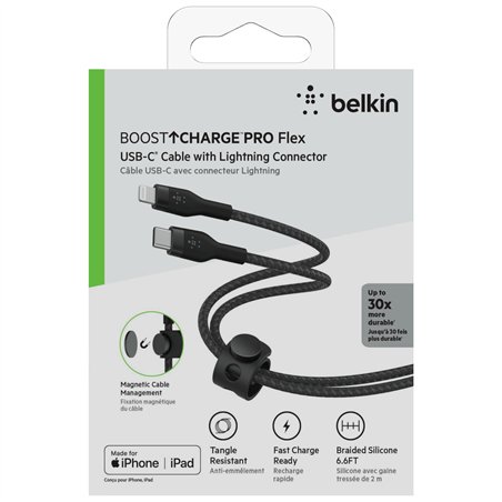 Belkin Flex Lightning/USB-C 15W 2m mfi.cert.nero CAA011bt2MBK