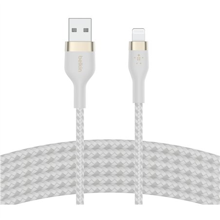 Belkin Flex Lightning/USB-A 3m mfi cert., bian. CAA010bt3MWH