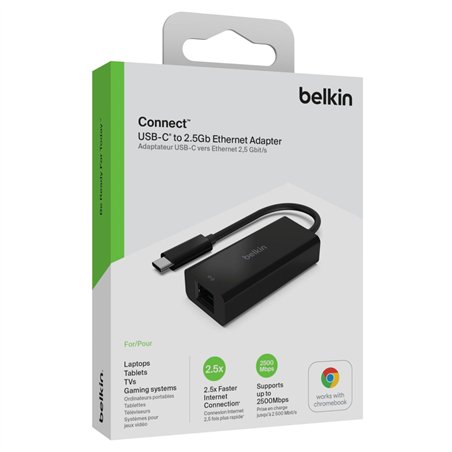 Belkin USB-C a 2,5GB adattatore Ethernet, nero INC012btBK