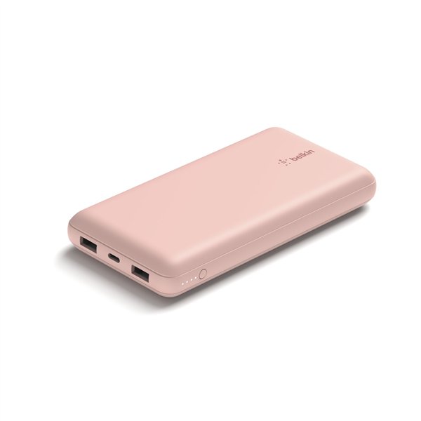 Belkin Powerbank 20.000mAh rosa 15W+USB-A/C cavo 15cm BPB012btRG