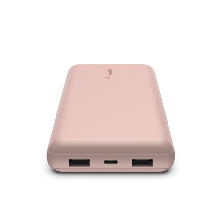 Belkin Powerbank 20.000mAh rosa 15W+USB-A/C cavo 15cm BPB012btRG
