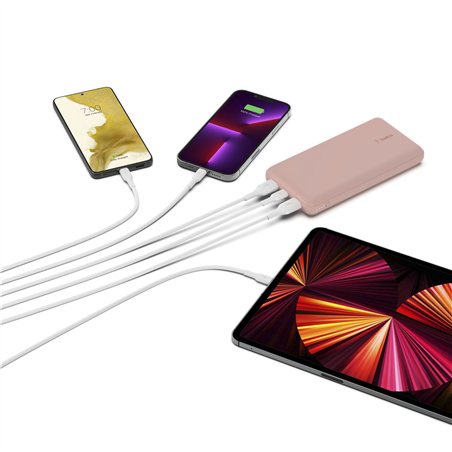 Belkin Powerbank 20.000mAh rosa 15W+USB-A/C cavo 15cm BPB012btRG