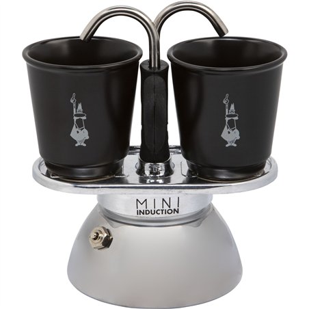 Bialetti Mini Express Induction con 2 tazze nero