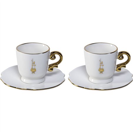 Bialetti 2 Cup Set incl. saucers Pure Gold