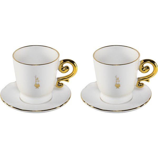 Bialetti Set 2 Cappuccino Cups incl. saucers Pure Gold