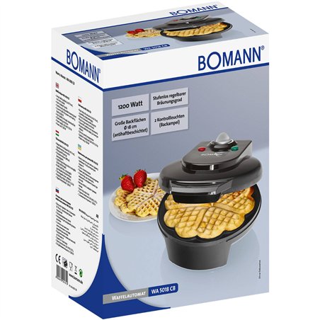 Bomann WA 5018 CB nero macchina per waffle cuore