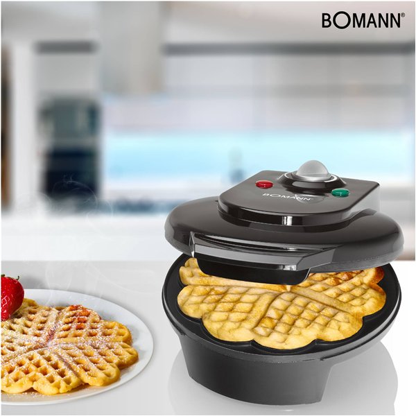 Bomann WA 5018 CB nero macchina per waffle cuore