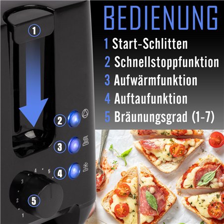 Bomann TA 6065 CB nero tostapane 2 fette