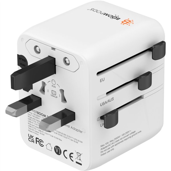 Boompods World Travel Plug 20W White