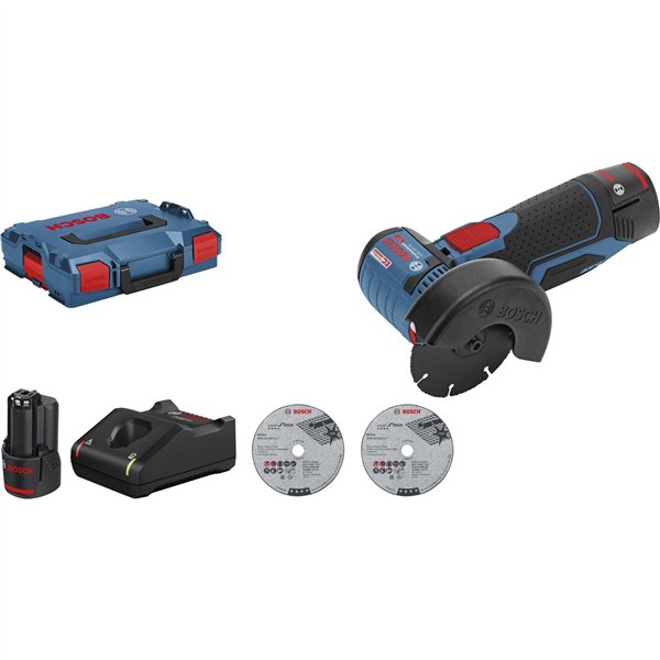 Bosch GWS 12V-76, 2x GBA 12V 3.0 Smerigliatrice angolare a batt.