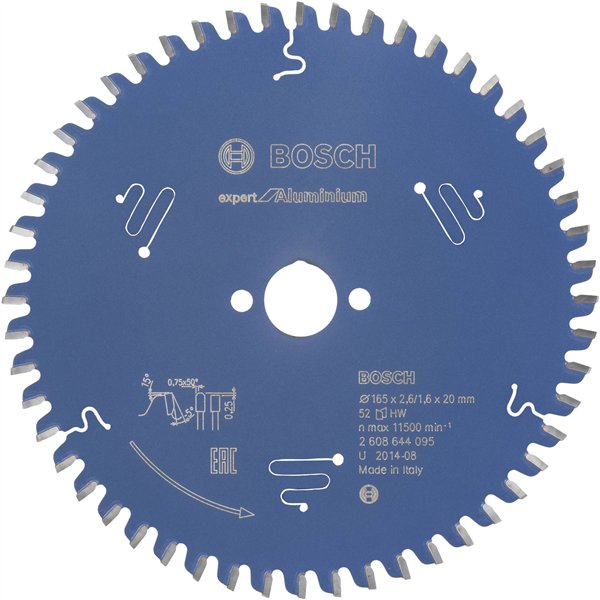 Bosch lama per sega circolare EX AL H 165x20-52