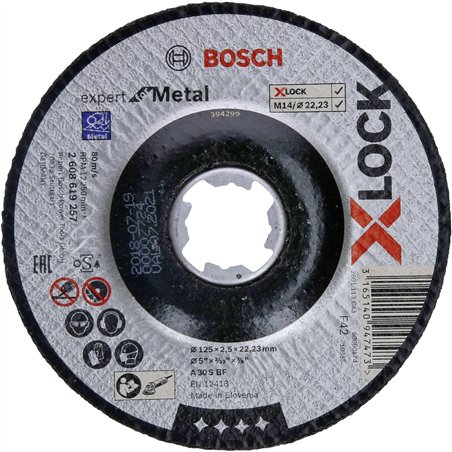 Bosch X-LOCK mola da taglio 125X2,5mm a centro depr. p.met.
