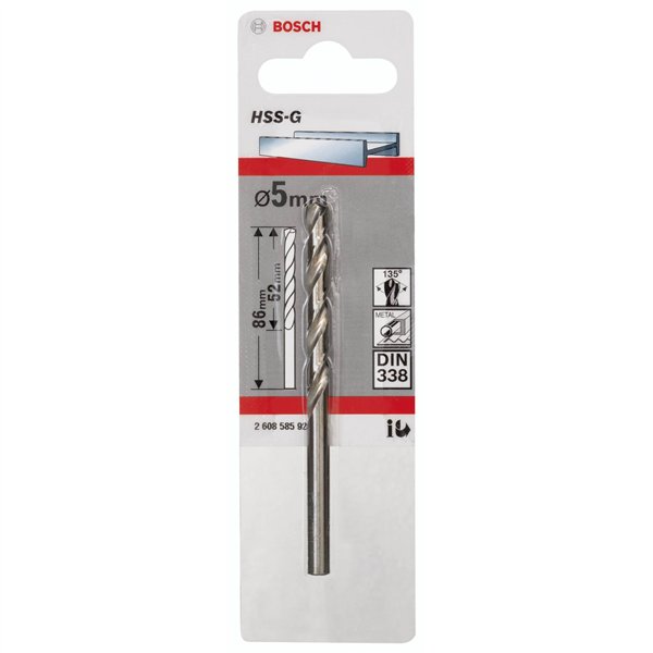 Bosch punte per metallo HSS-G 5,0x52x86mm