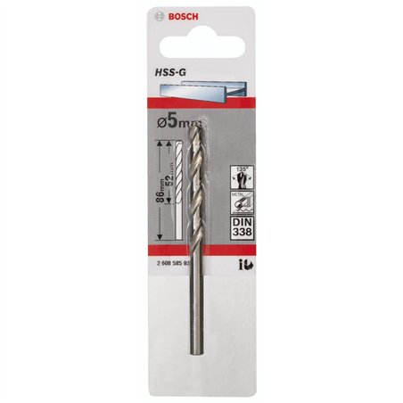 Bosch punte per metallo HSS-G 5,0x52x86mm