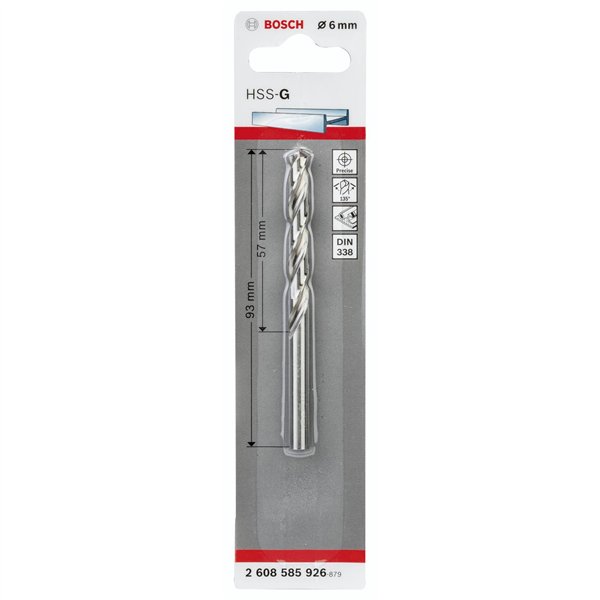 Bosch 1 punte per metallo HSS-G 6,0x57x93mm