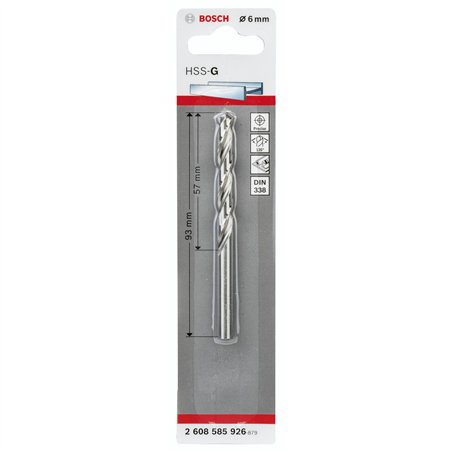 Bosch 1 punte per metallo HSS-G 6,0x57x93mm