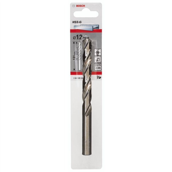 Bosch 1 punte per metallo HSS-G 12,0x101x151mm