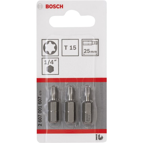 Bosch 3ST bit di avvitamento Torx T15 XH 25mm