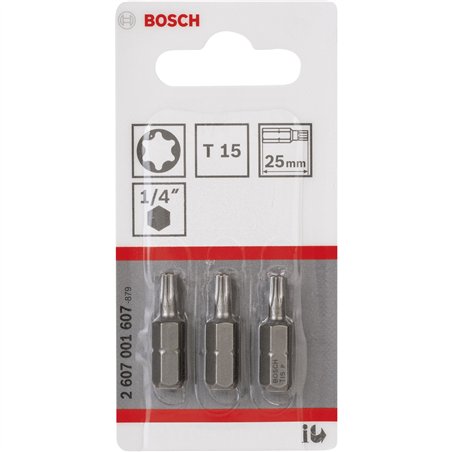 Bosch 3ST bit di avvitamento Torx T15 XH 25mm