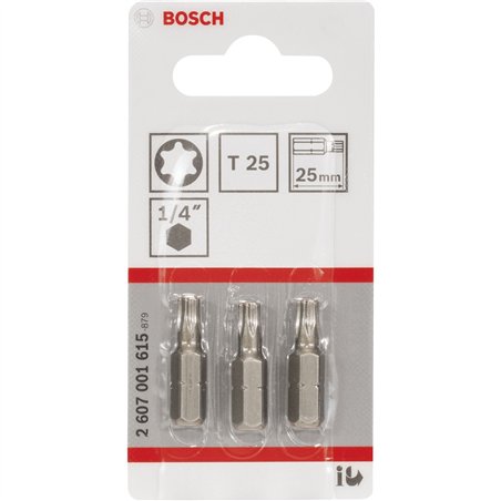 Bosch 3ST bit di avvitamento Torx T25 XH 25mm