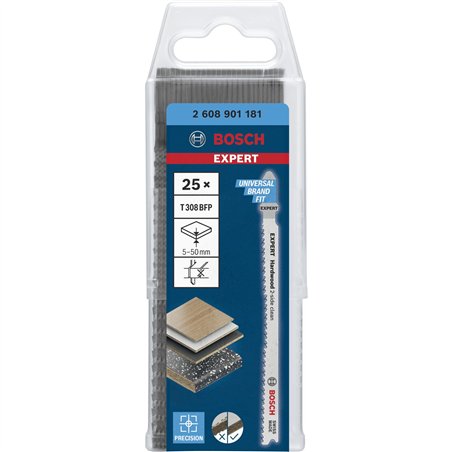Bosch EXPERT lame per seghett. T308BFP 25Stk Hardwood 2-side
