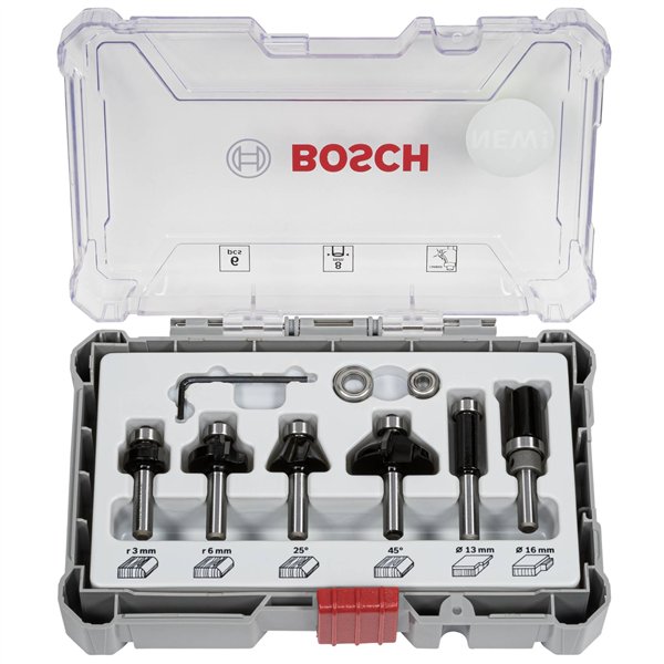 Bosch set frese Trim&Edging 6 pezzi