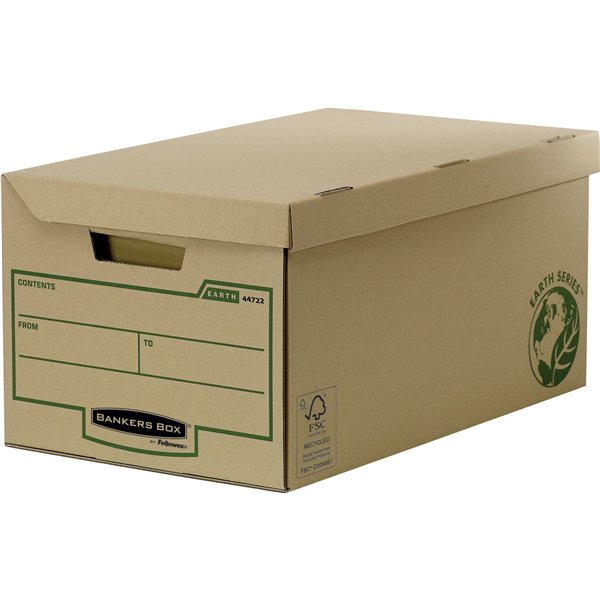 1x10 Fellowes Earth Scatole archivio con coperc. ribaltabile