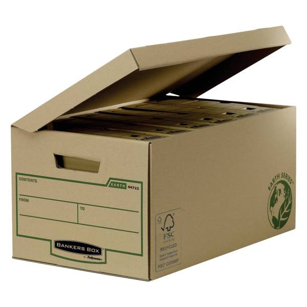 1x10 Fellowes Earth Scatole archivio con coperc. ribaltabile