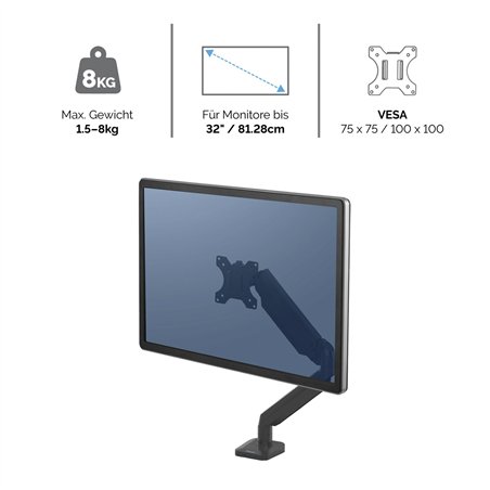 Fellowes Platinum Series Single braccio monitor bianco