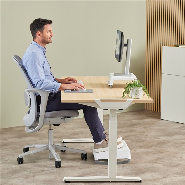 Fellowes Breyta XL tappetino mouse grigio con poggiapolsi