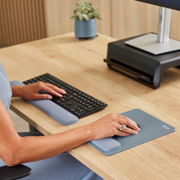 Fellowes Breyta XL mousepad blu con poggiapolsi