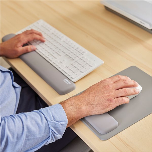 Fellowes Breyta grigio poggiapolsi da tastiera 47 cm