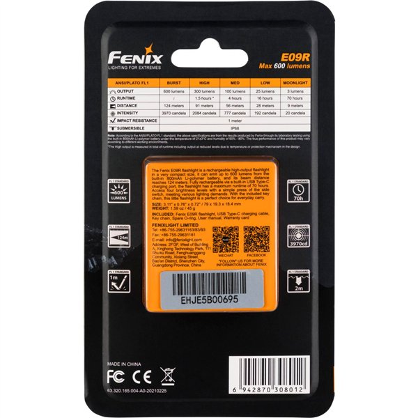 Fenix Schlüsselbund 600 lm Torcia elettrica