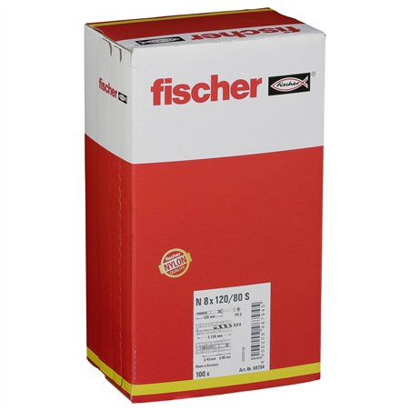 Fischer tasselli vite chiodo N 8x120/80 S 100 pz.
