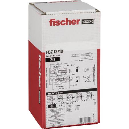 Fischer bullone di ancoraggio FBZ 12/10 20 pz.