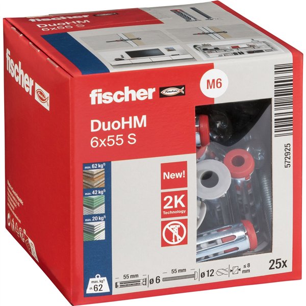 Fischer DuoHM 6x55 S TX 25 pz.