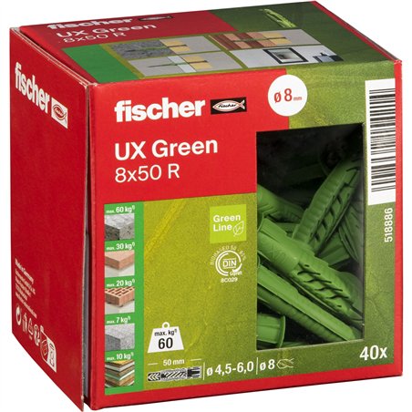 Fischer tassello univ. UX verde 8x50 R